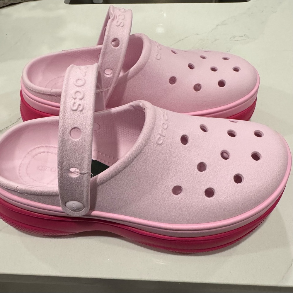CROCS Pink and Fuchsia Platform Sandals